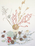 Lichen and Larch - Angie Lewin - printmaker and painter